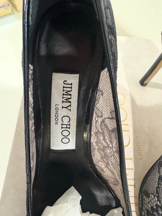 JIMMY CHOO ROMY85 High Heels Black Lace - Picture 4 of 6